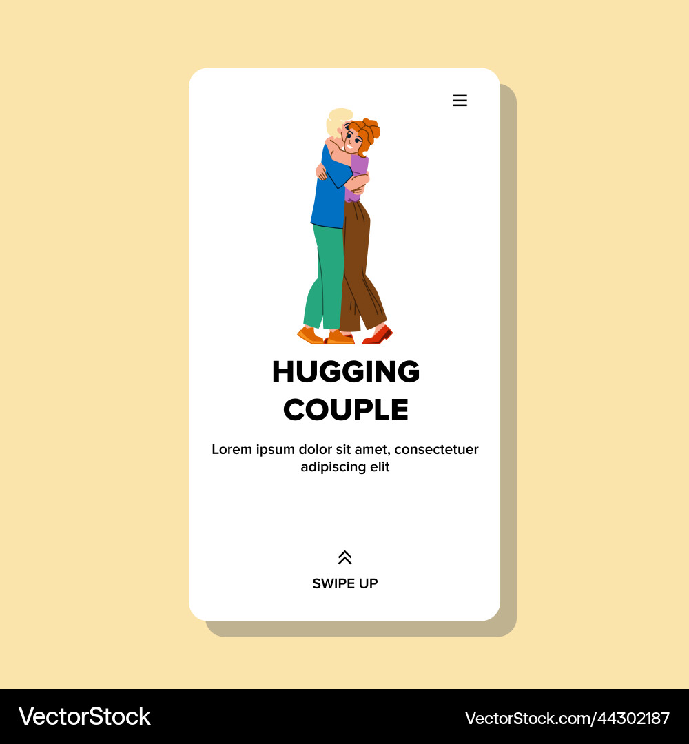 Hugging couple Royalty Free Vector Image - VectorStock