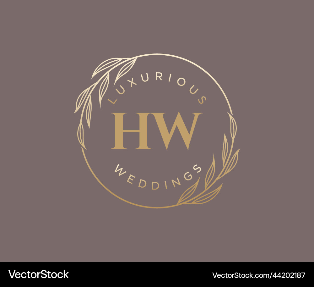 Hw initials letter wedding monogram logos Vector Image