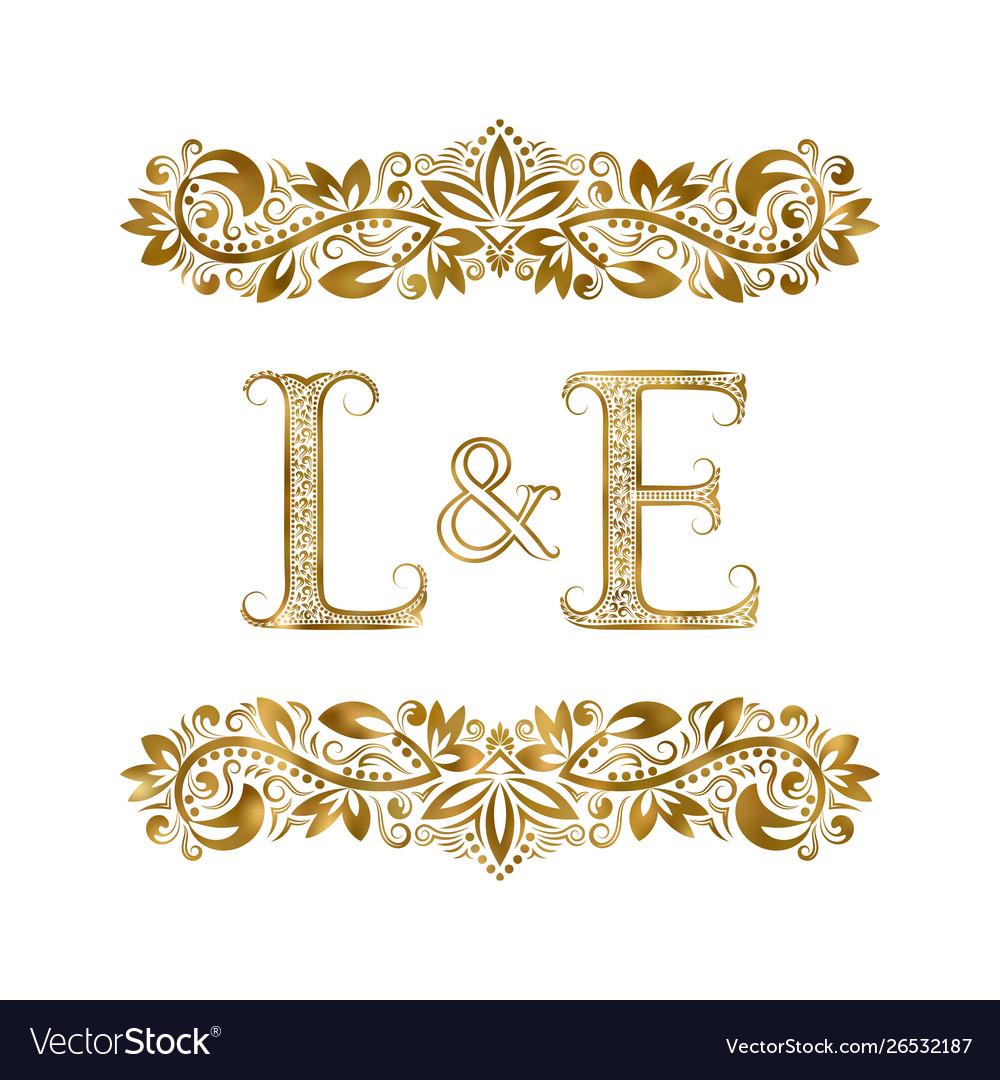 L and e vintage initials logo symbol letters Vector Image