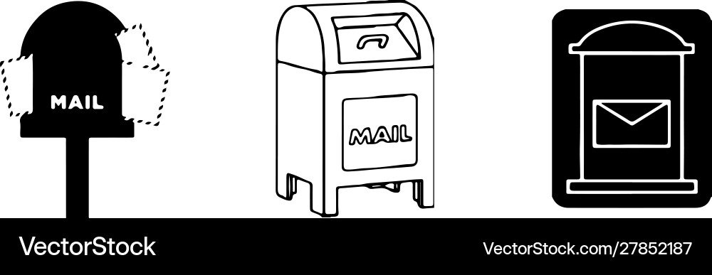 Mail post box icon isolated on white background Vector Image