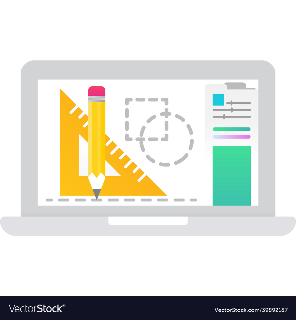 Online art class icon on laptop computer Vector Image