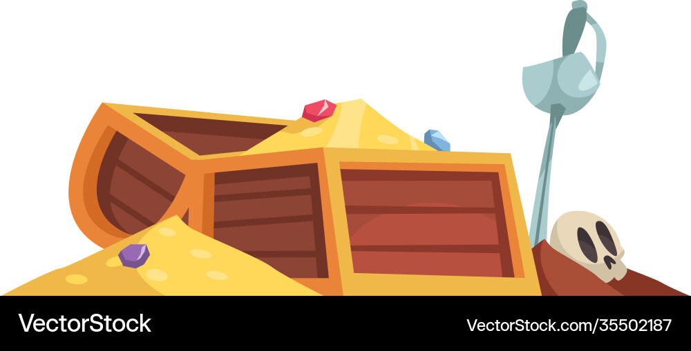 Pirate treasure chest composition Royalty Free Vector Image
