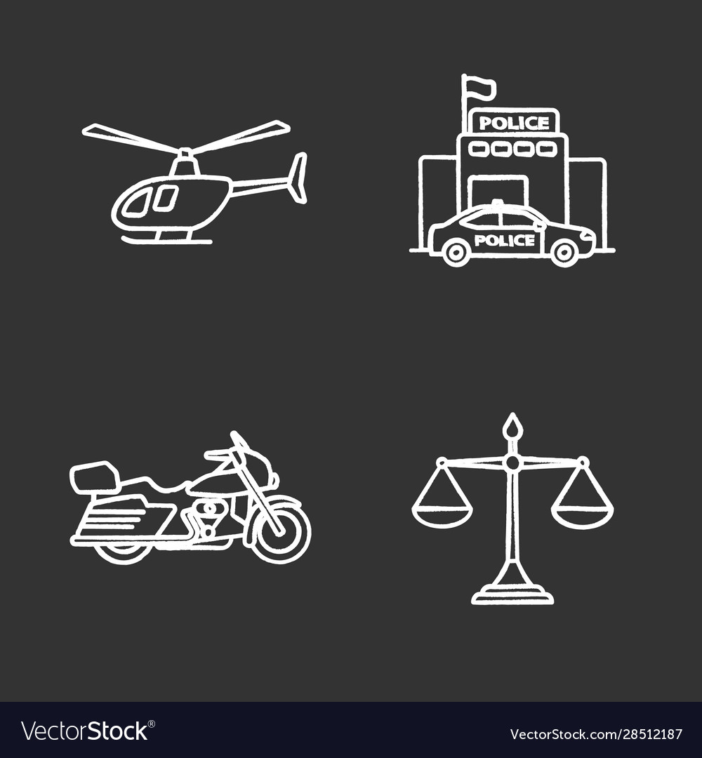 Police chalk icons set vector image Police chalk icons set