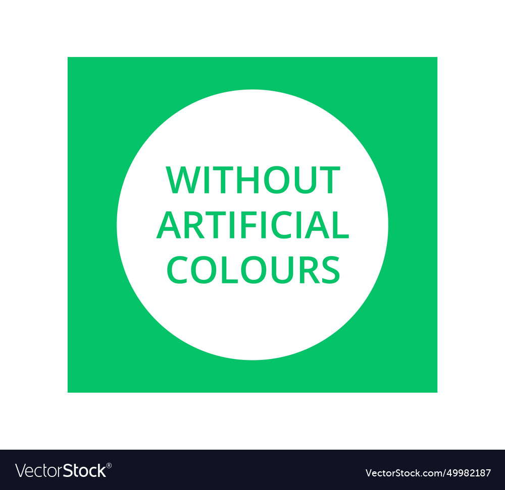 Without artifical colours symbol Royalty Free Vector Image