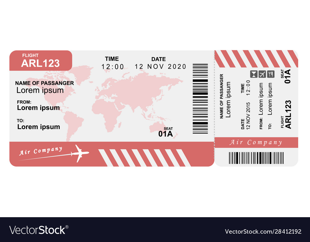 Airline Boarding Pass Royalty Free Vector Image