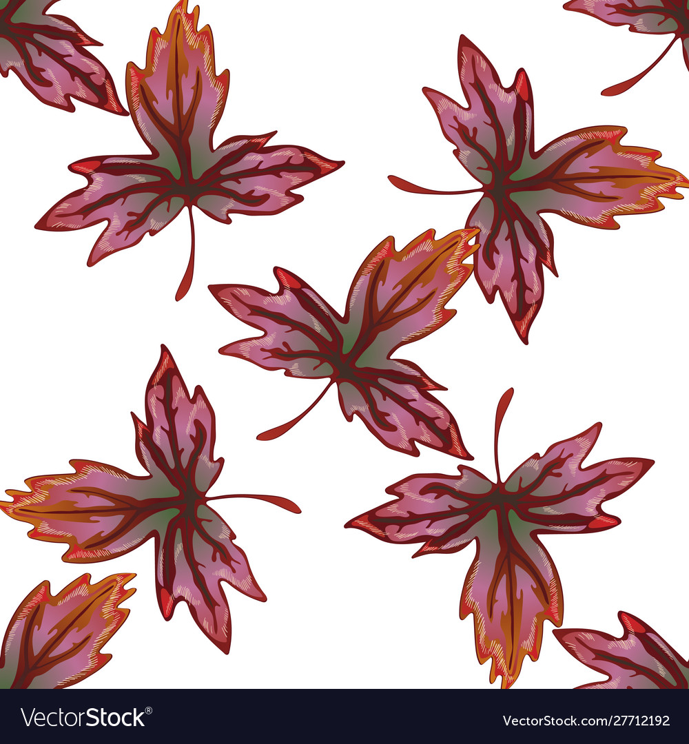 Autumn yellow and red leaves seamless Royalty Free Vector