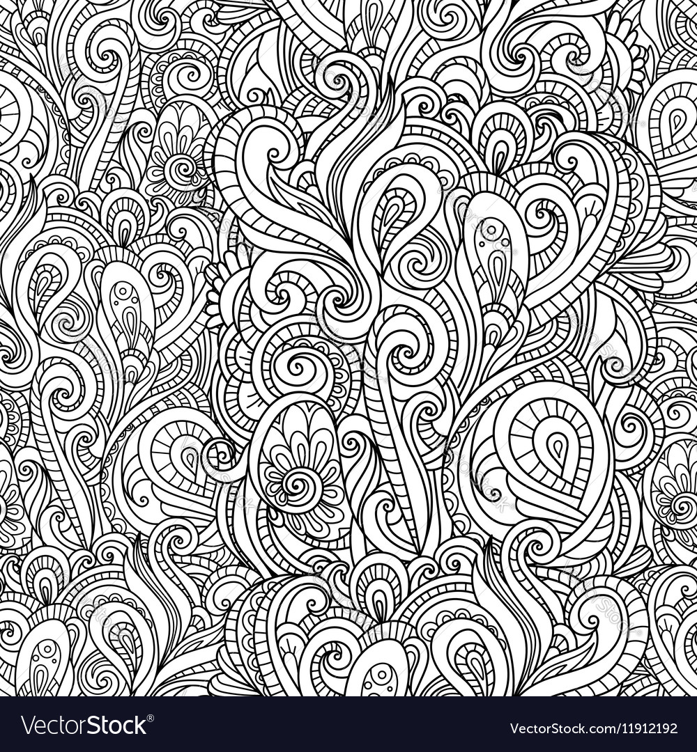 Black and white seamless pattern in a entangle Vector Image