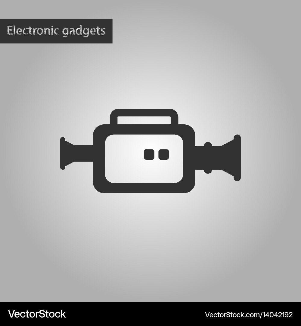 Black and white style icon camcorder Royalty Free Vector