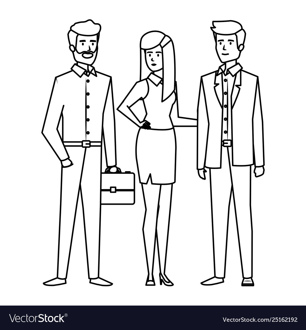 Business people with portfolio Royalty Free Vector Image