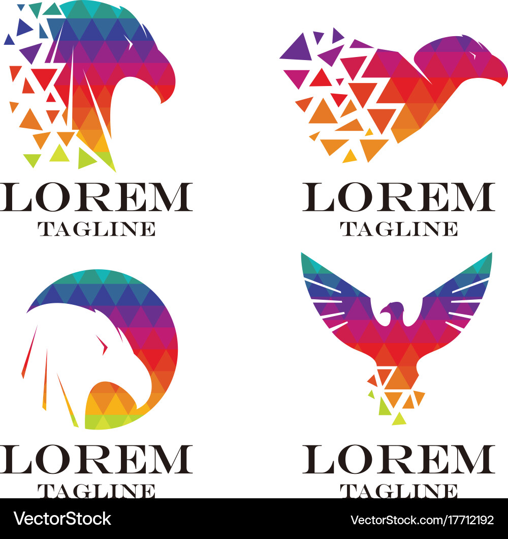 Eagle logo set Royalty Free Vector Image - VectorStock
