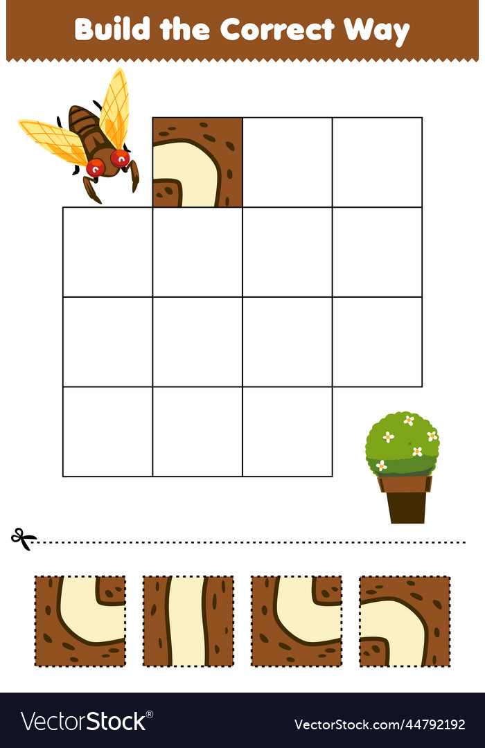 Education game for children build the correct way Vector Image