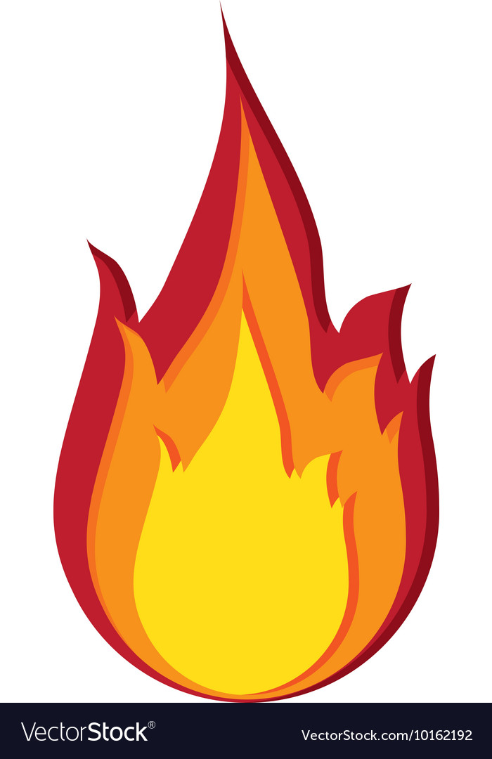 Flame fire hot red orange yellow icon Royalty Free Vector