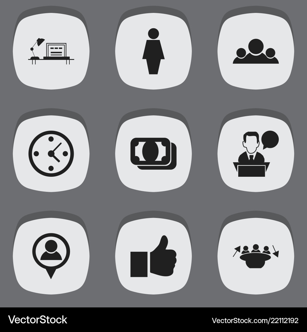 Set 9 editable trade icons includes symbols Vector Image