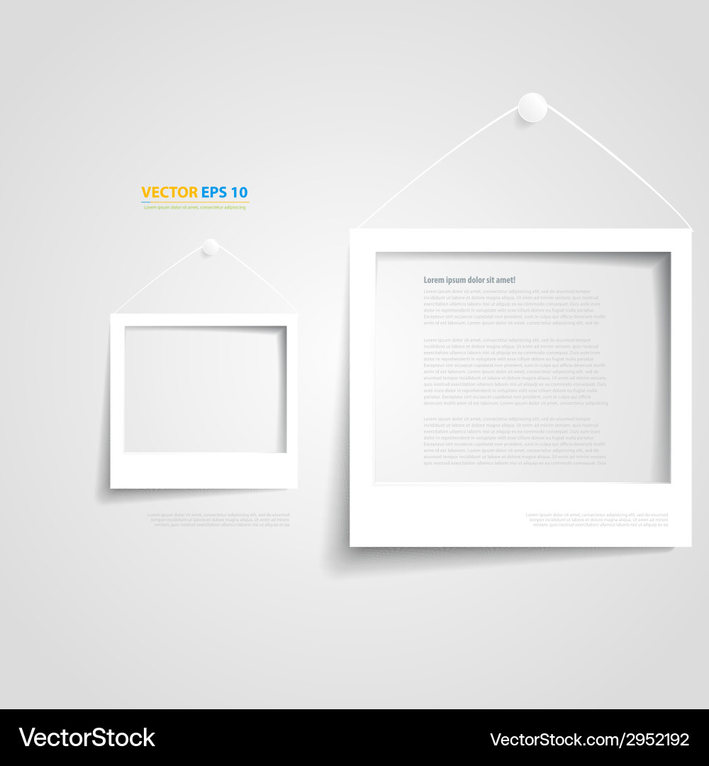White frame on the wall Royalty Free Vector Image
