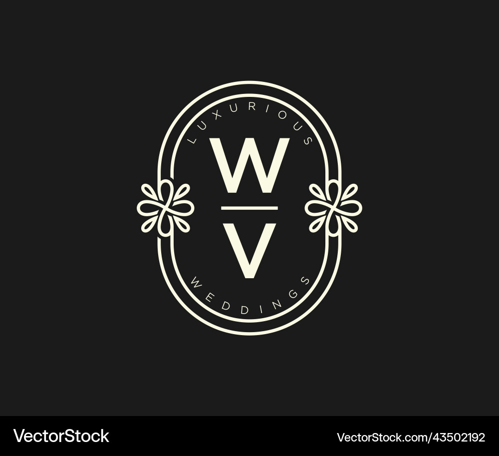 Wv initials letter wedding monogram logos Vector Image