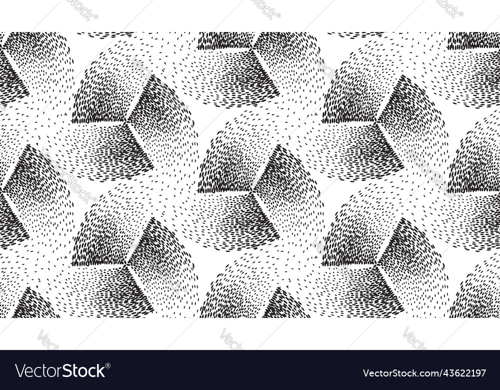 Abstract geometric dotted swirl fan seamless Vector Image