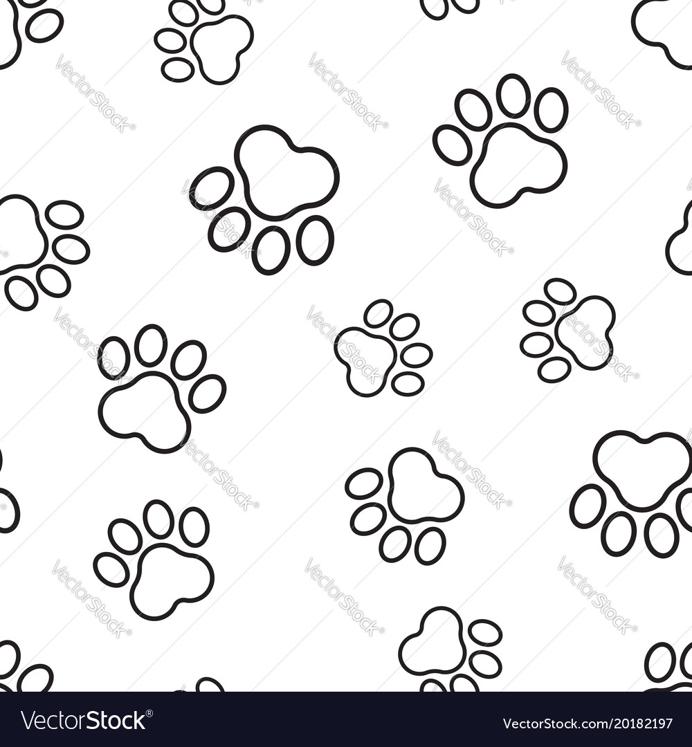 Animal paw print seamless pattern background Vector Image Animal paw print seamless pattern background Vector Image