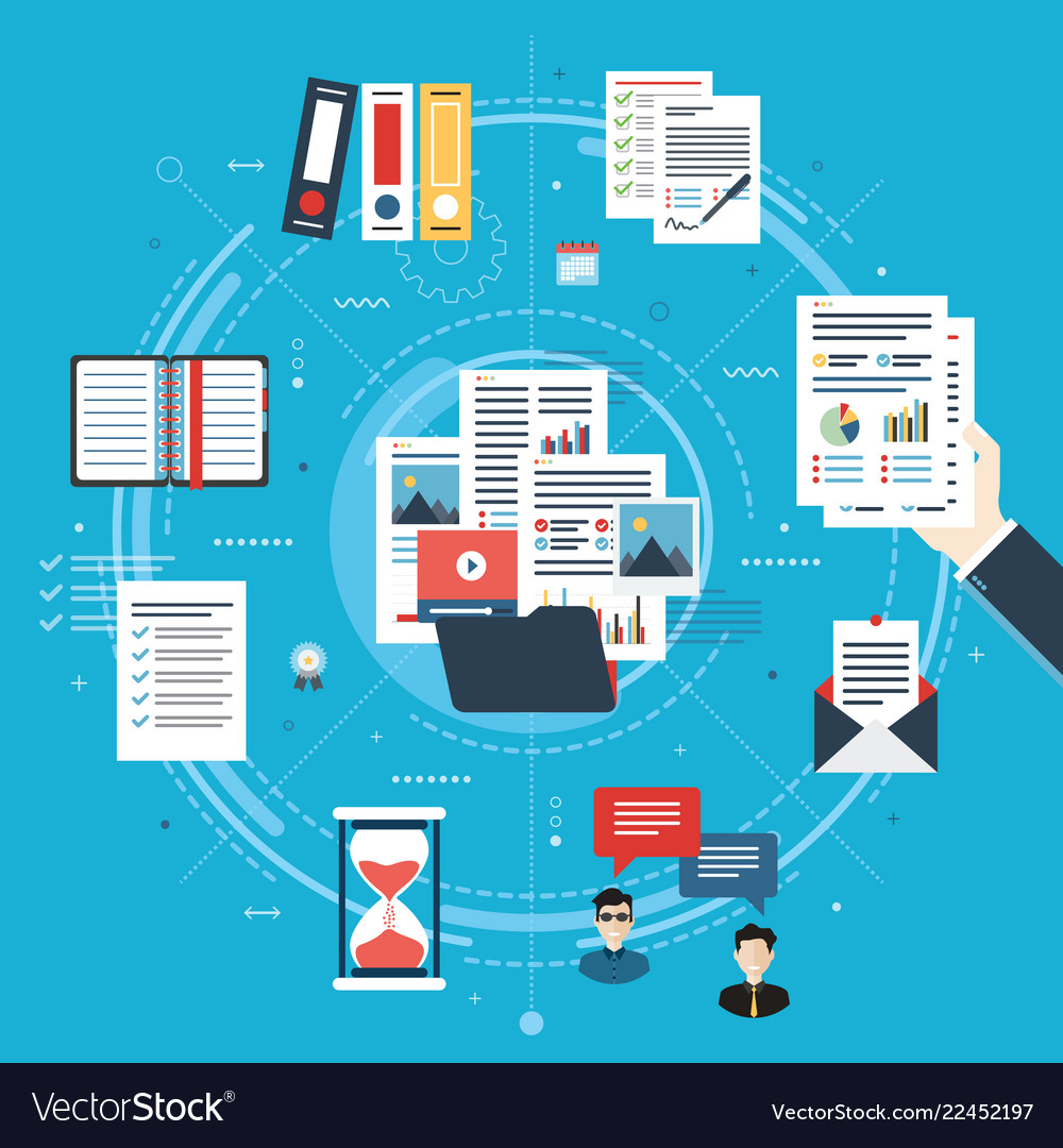Business paperwork organization concept Royalty Free Vector