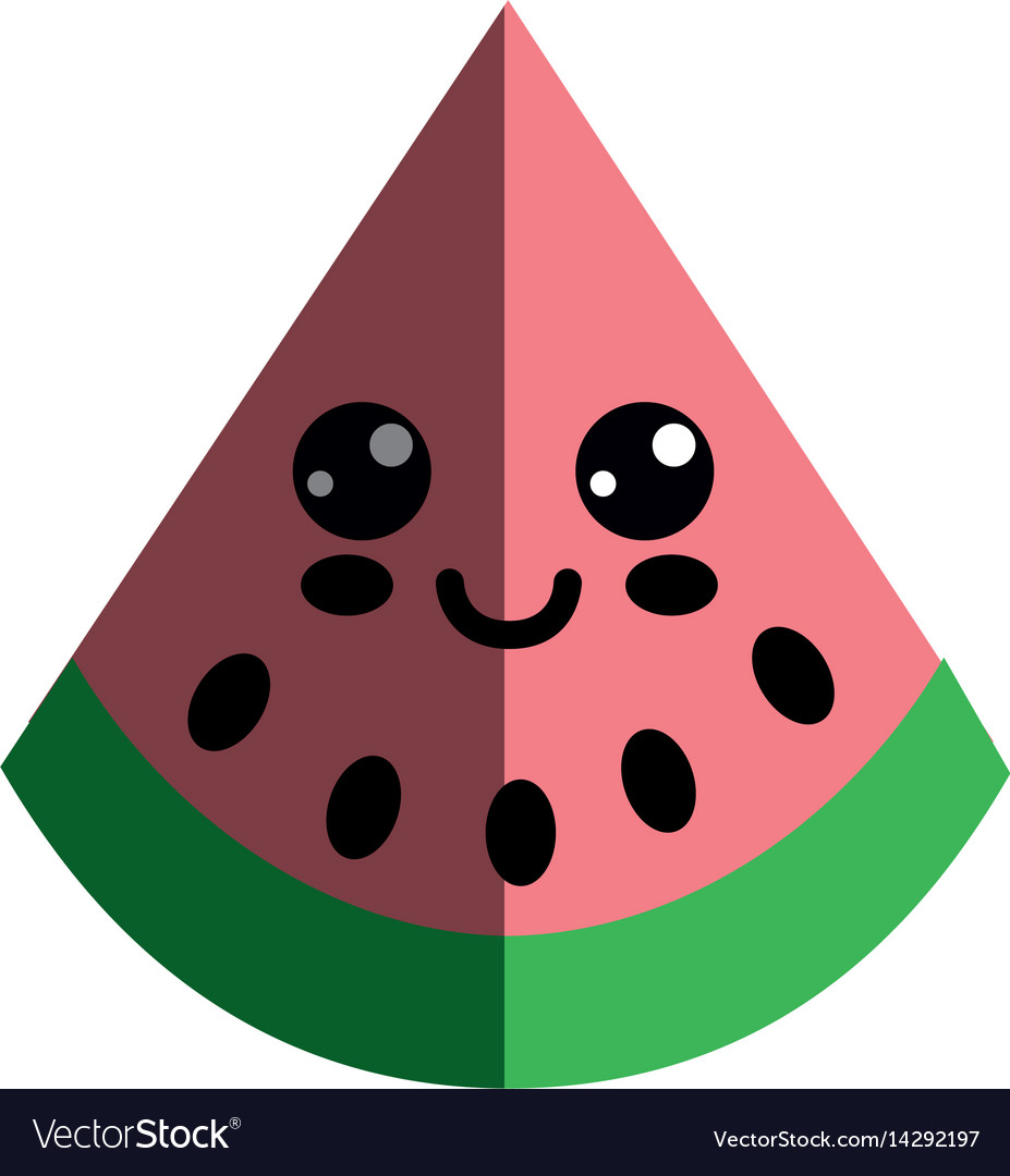 Kawaii Nice Happy Watermelon Icon Royalty Free Vector Image