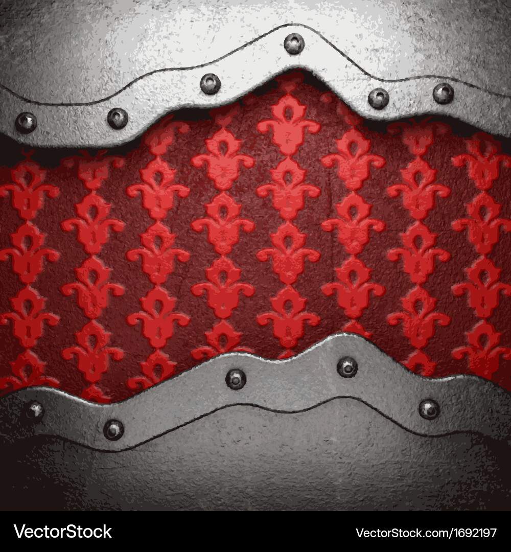Metal on red background Royalty Free Vector Image