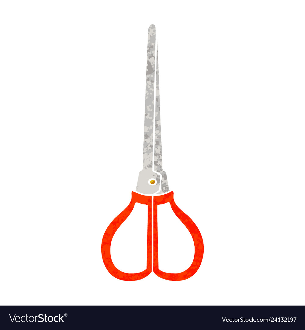 Quirky retro style cartoon scissors Royalty Free Vector