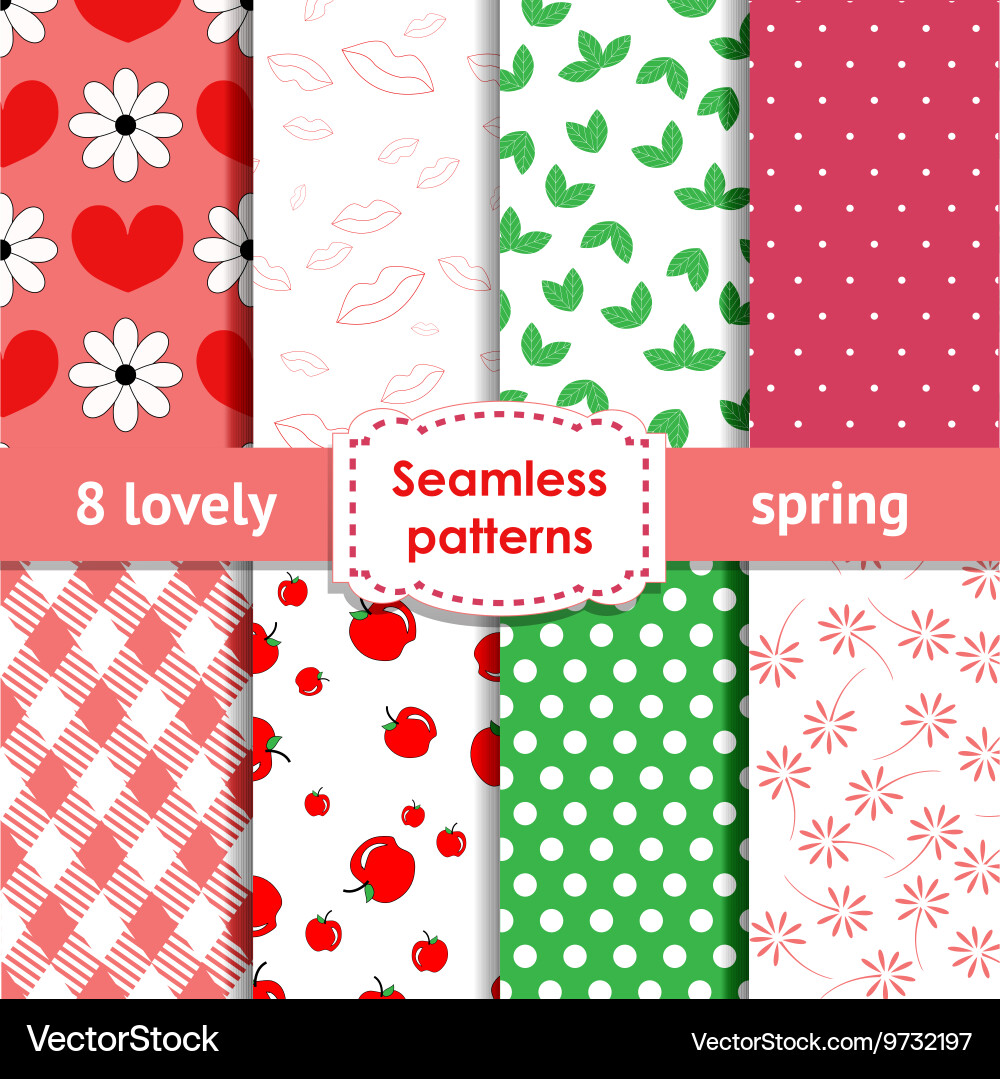 Set of romantic chic seamless patterns Royalty Free Vector