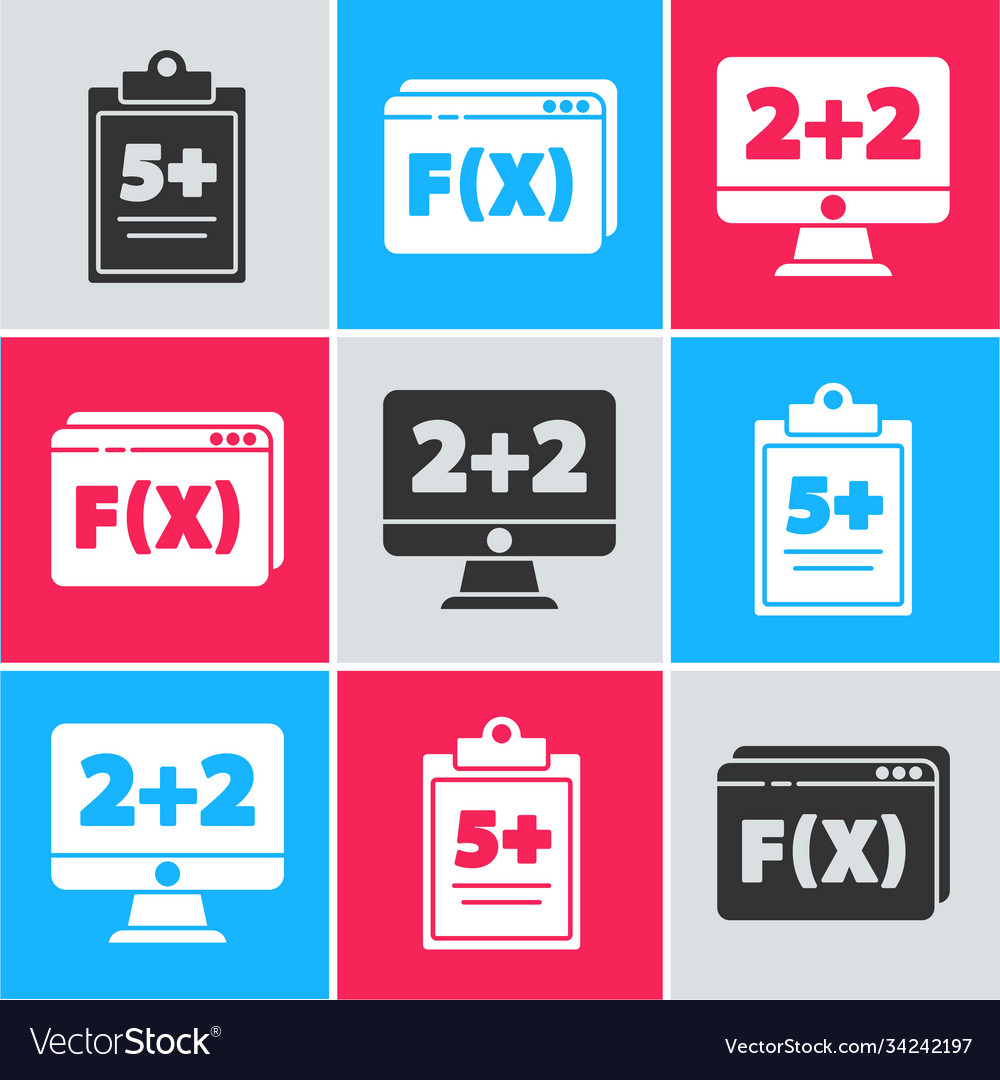 Set test or exam sheet function mathematical Vector Image