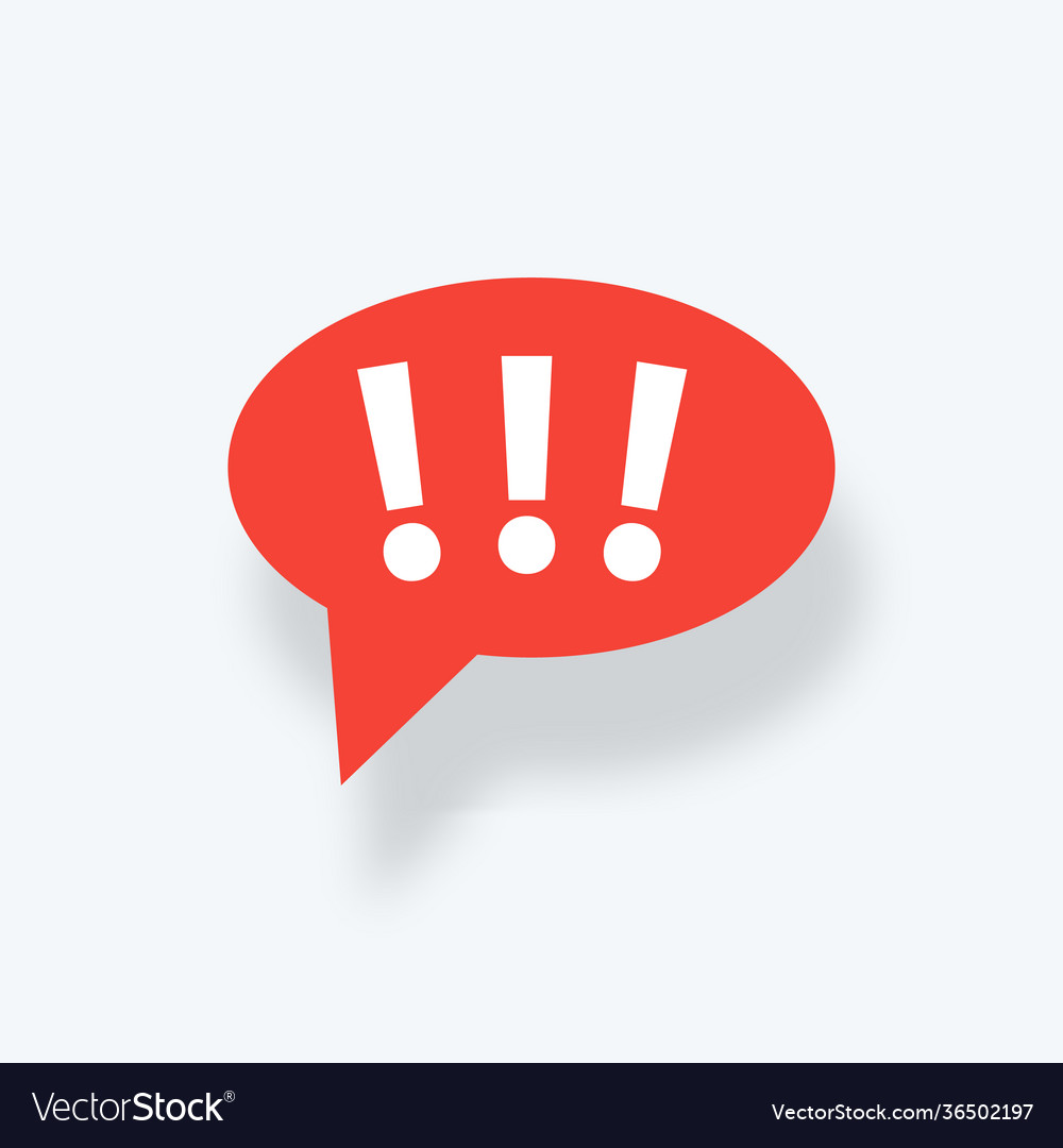 Speech bubble with exclamation mark Royalty Free Vector