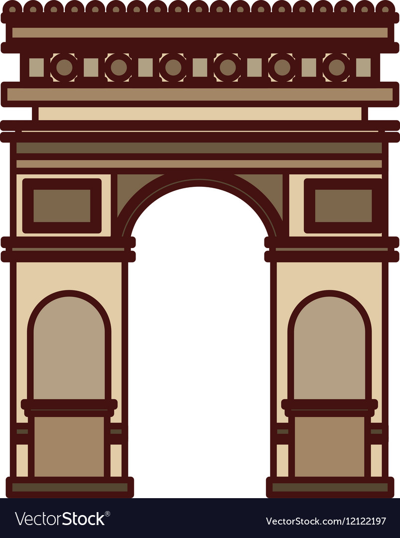 Triumph arch france isolated icon Royalty Free Vector Image