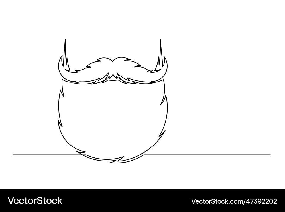 Continuous one line beard Royalty Free Vector Image
