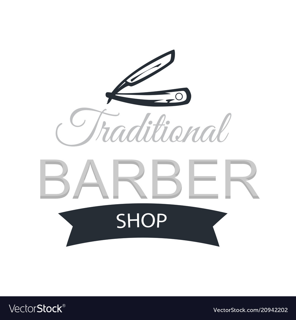 Hipster man barbershop logo Royalty Free Vector Image