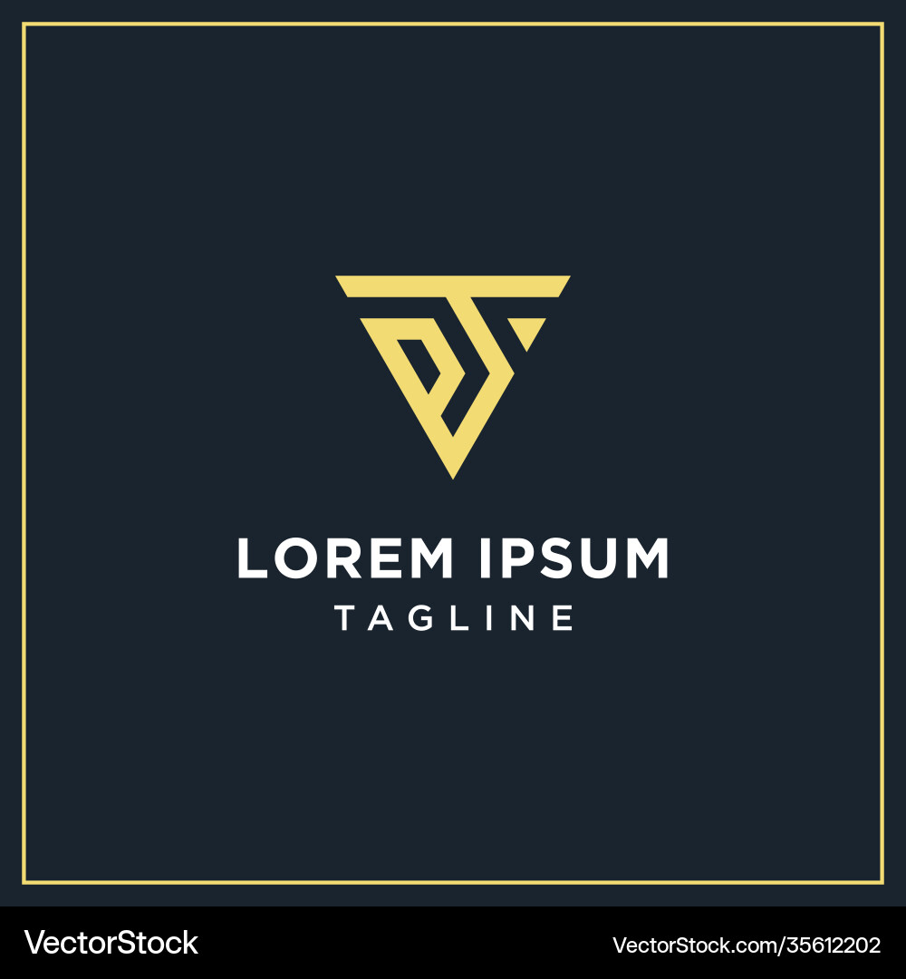 Pt triangle logo Royalty Free Vector Image - VectorStock