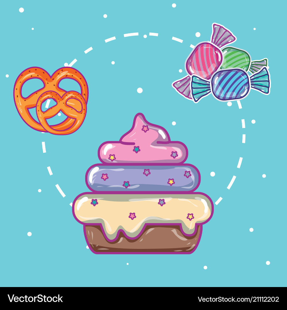 Set candies Royalty Free Vector Image - VectorStock