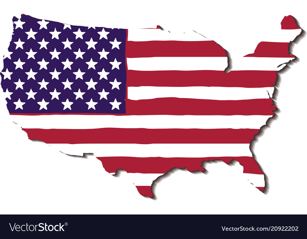 Usa flag in the form of maps united states vector image Usa flag in the form of maps united states