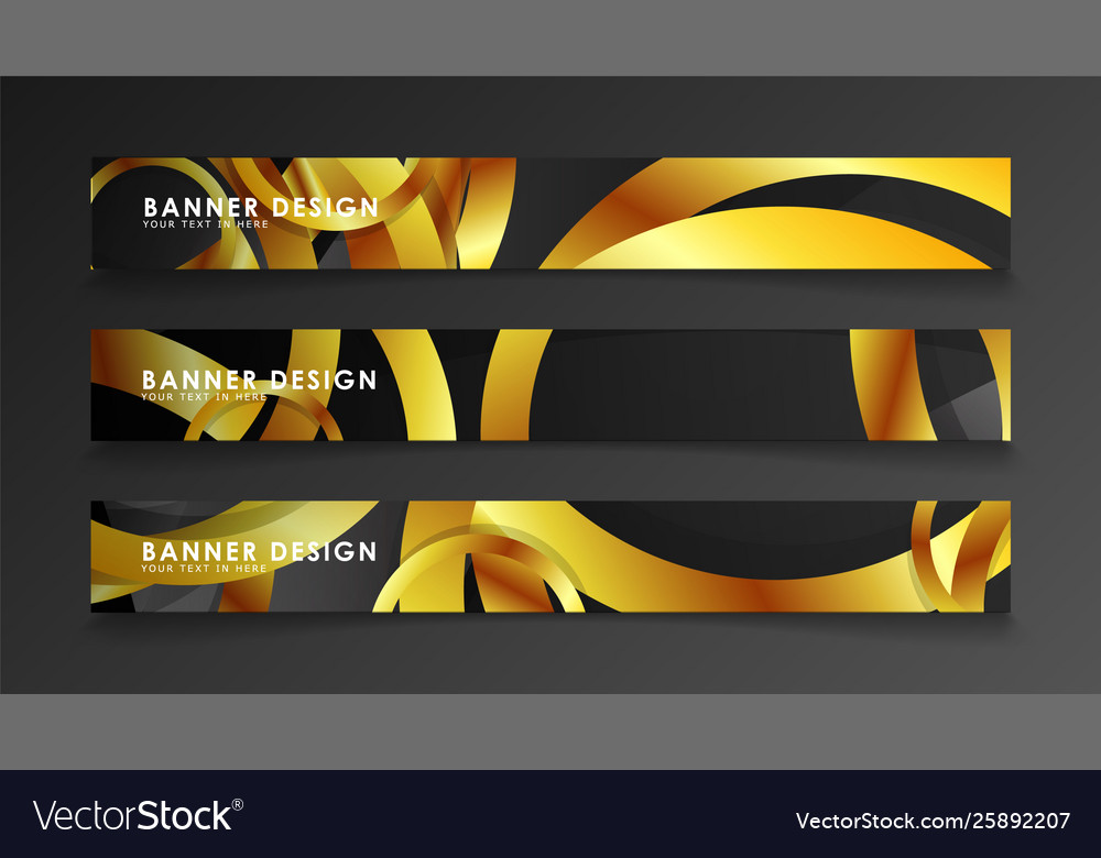 Abstract Circle Banner Fancy Golden Circle On A Vector Image