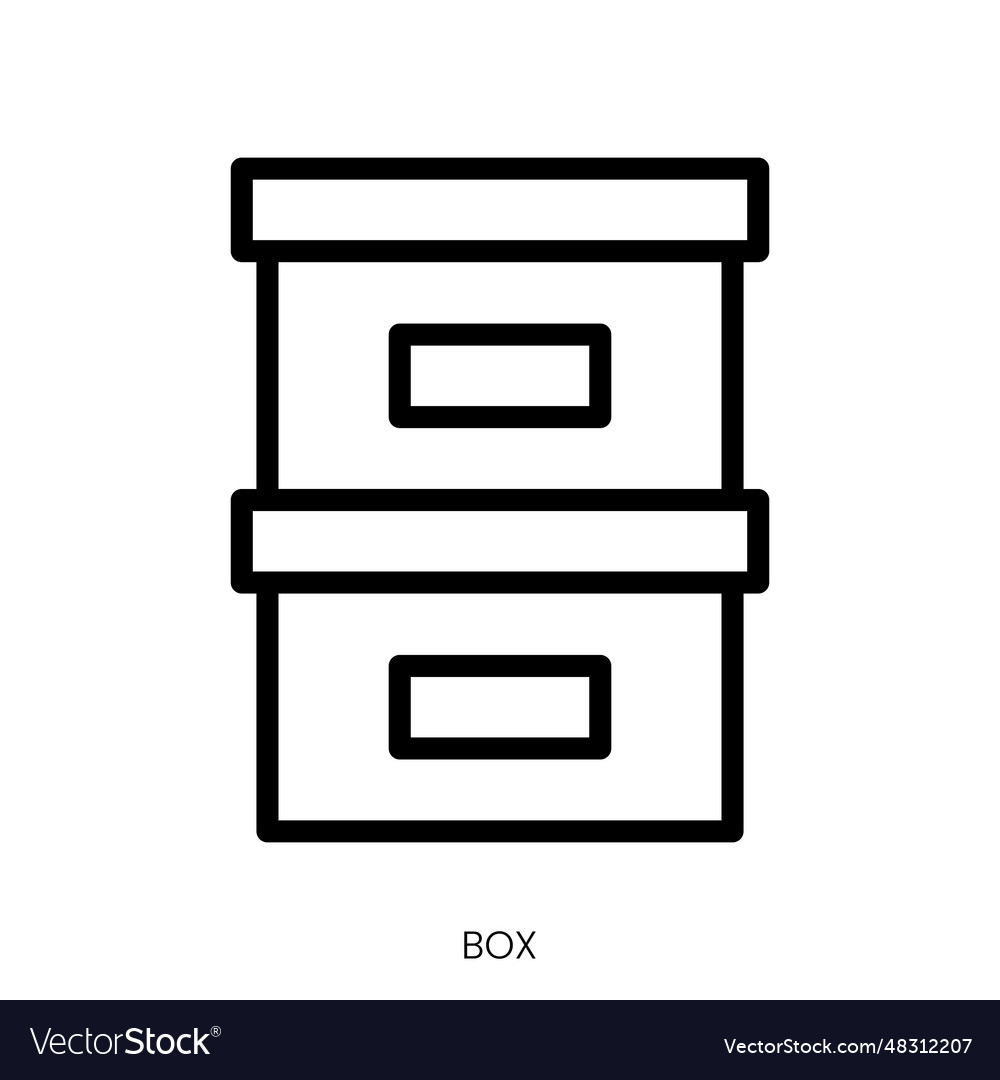 Box icon line art style design isolated on white Vector Image