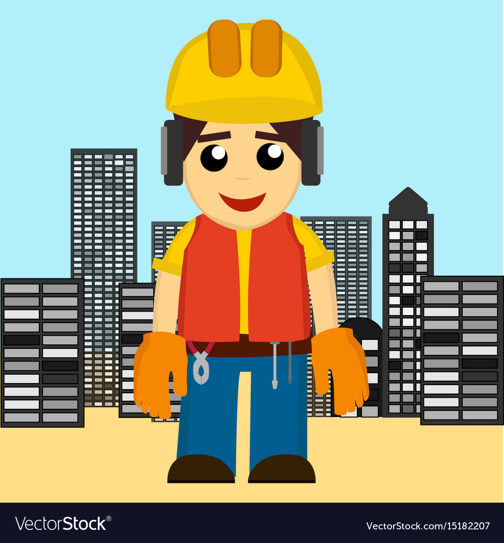 Builder man Royalty Free Vector Image - VectorStock