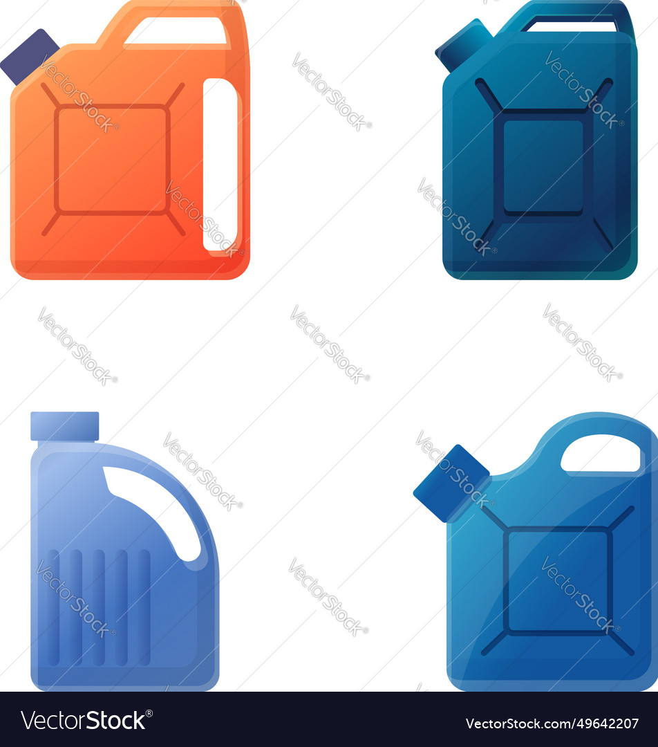 Canister icons set cartoon colorful Royalty Free Vector