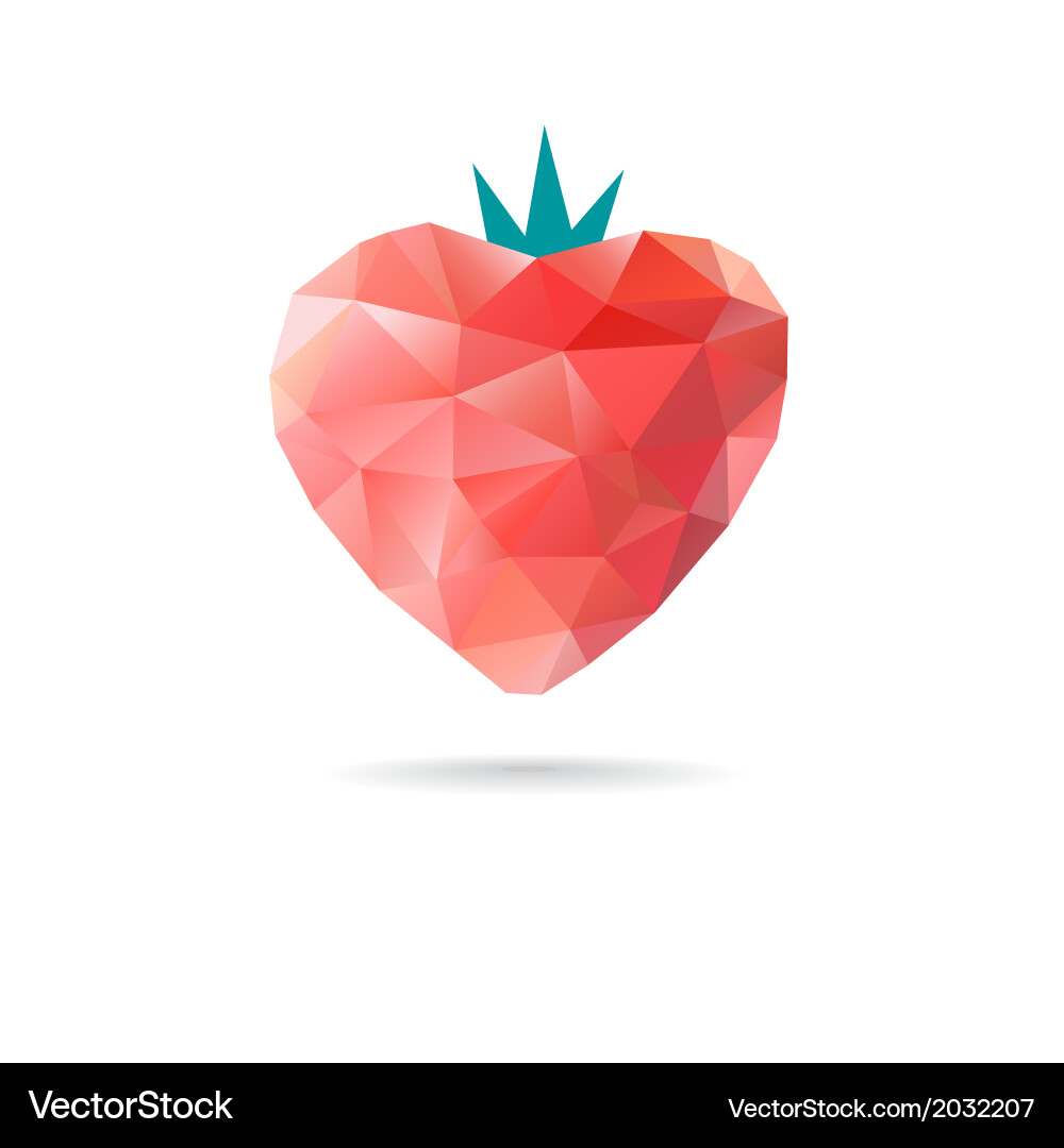 Red strawberries from triangles Royalty Free Vector Image