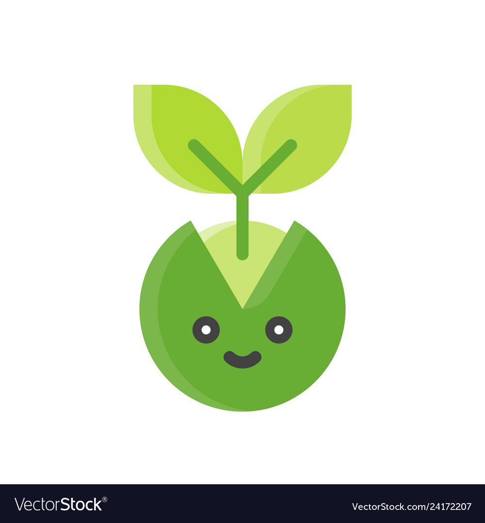 Sapling isolated spring season flat icon