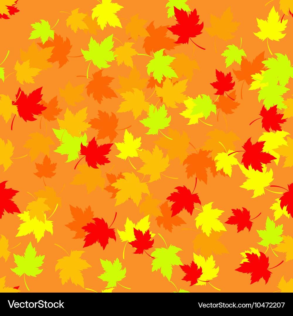 Seamless pattern with red and yellow autumn leaves