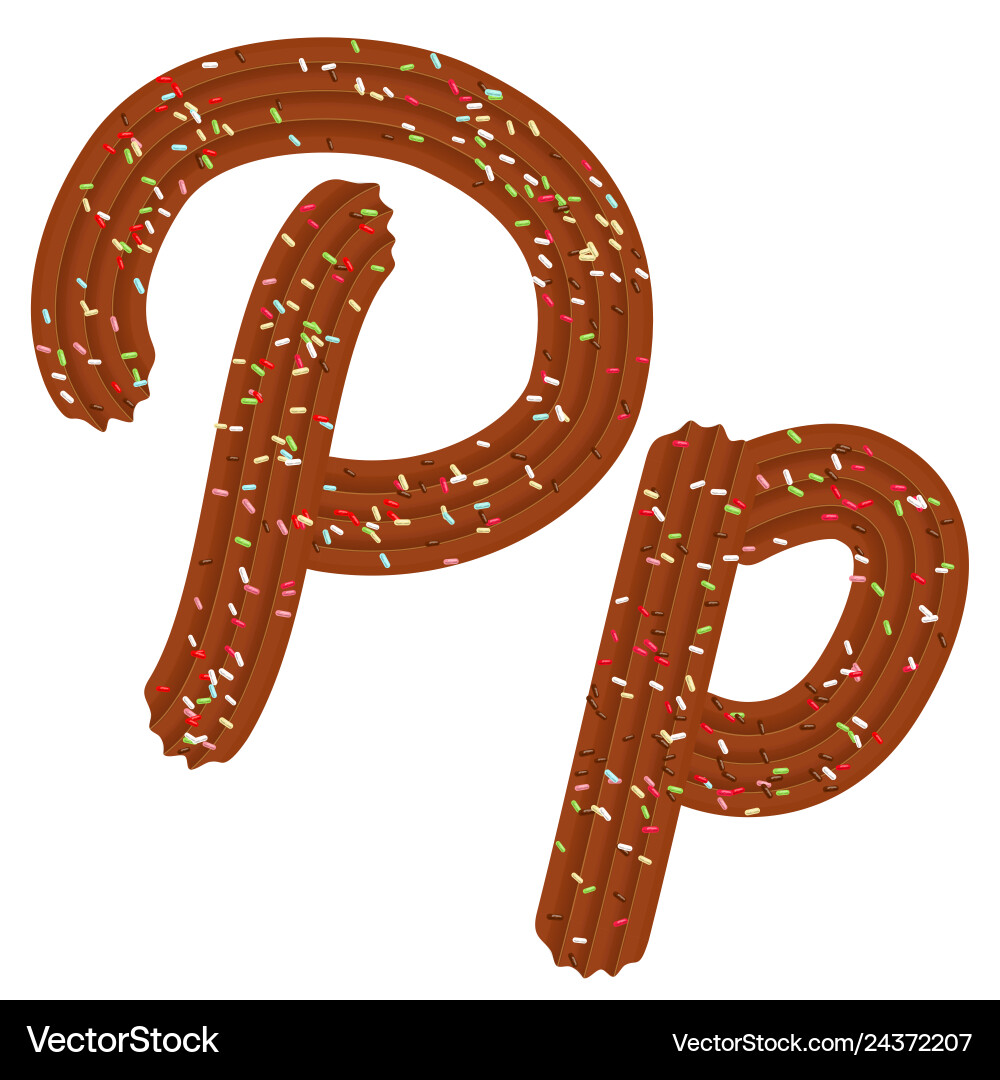 Tempting tipography font design 3d letter p Vector Image