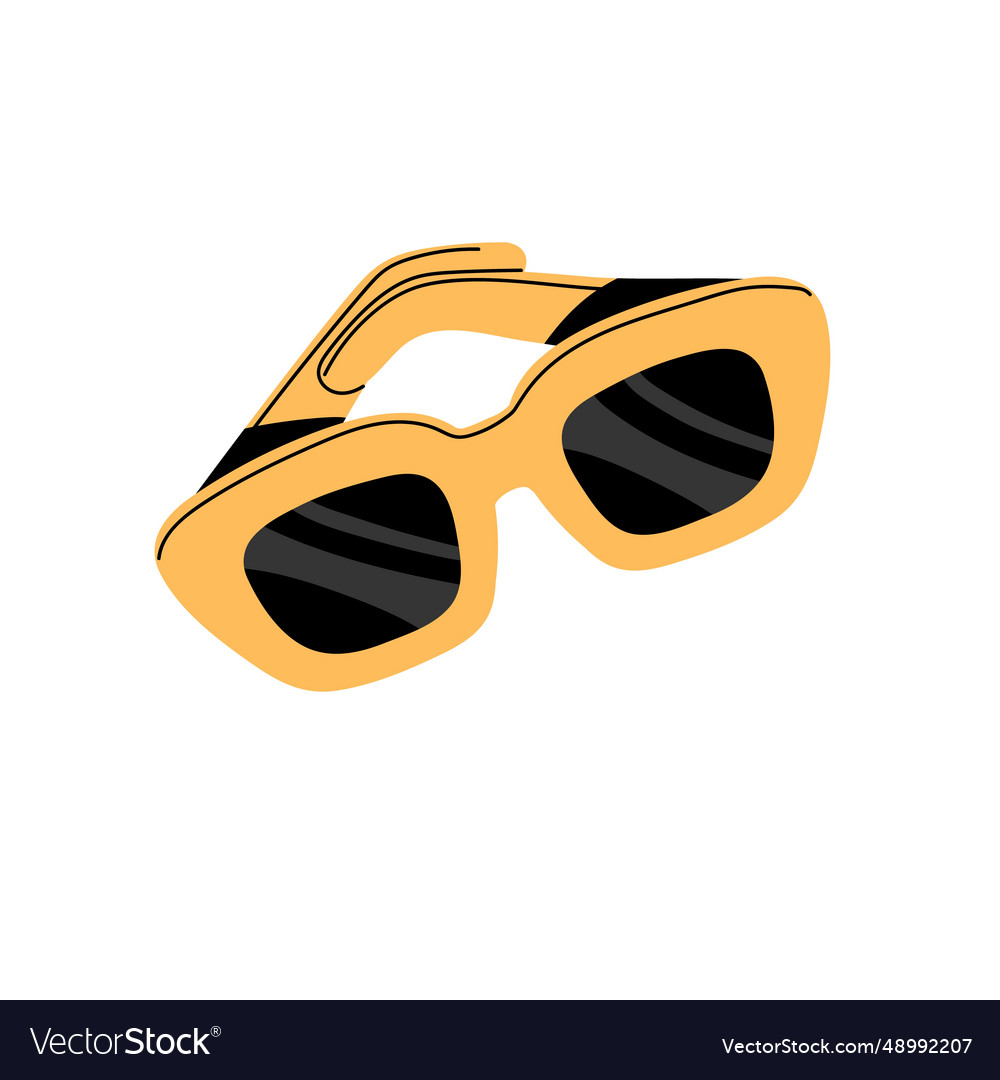 Yellow sunglasses bright glasses retro sun Vector Image