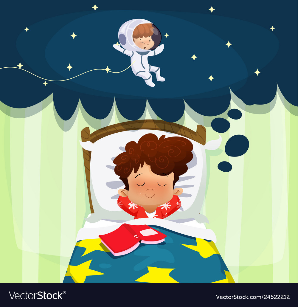 Boy dreaming about future profession Royalty Free Vector