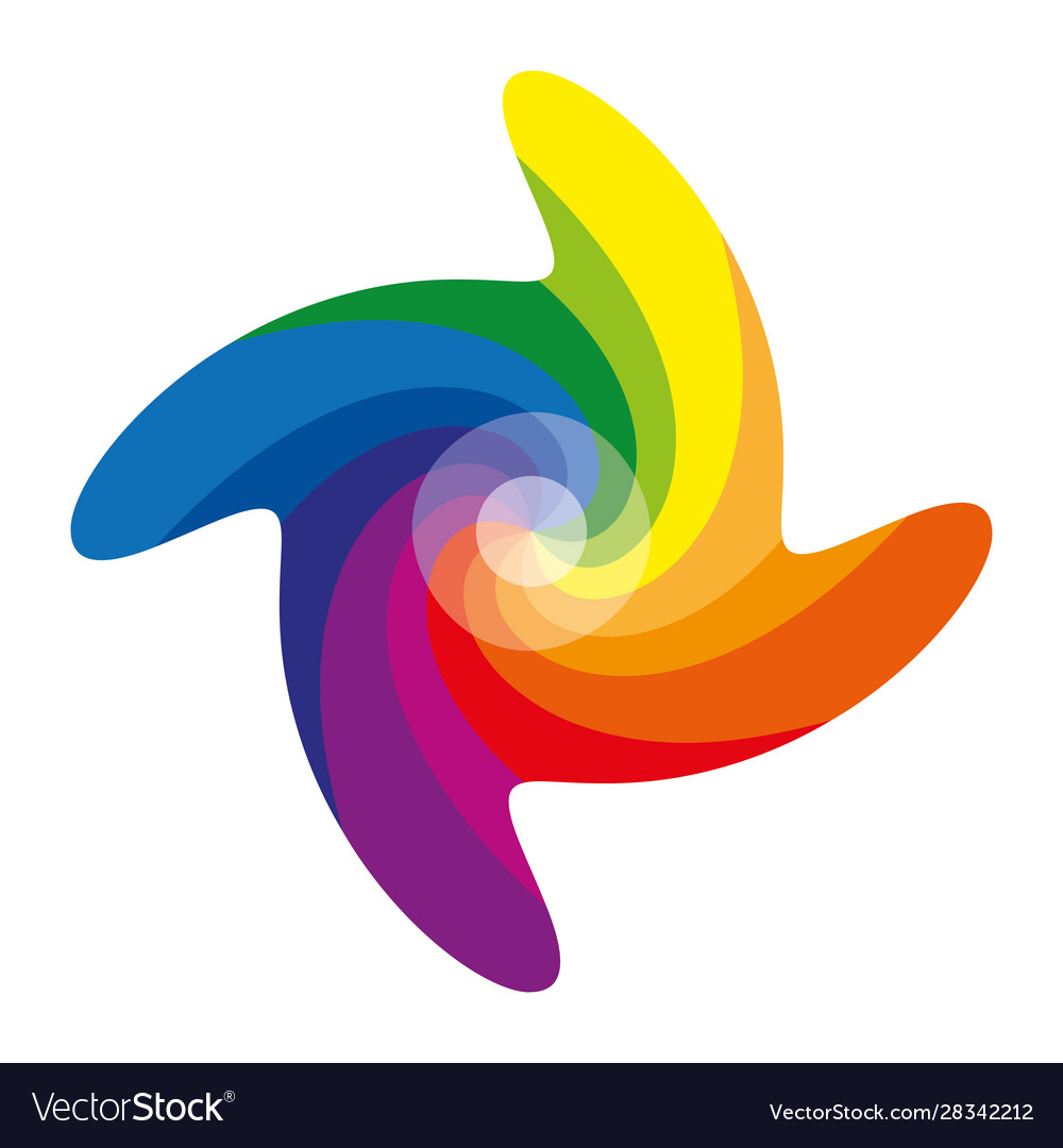 Color pinwheel or color circle with twelve colors Vector Image