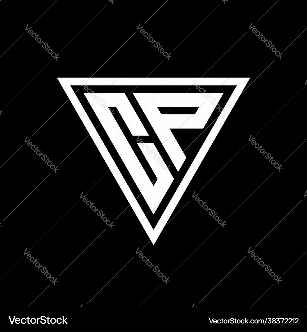 Cp logo monogram with triangle shape designs Vector Image