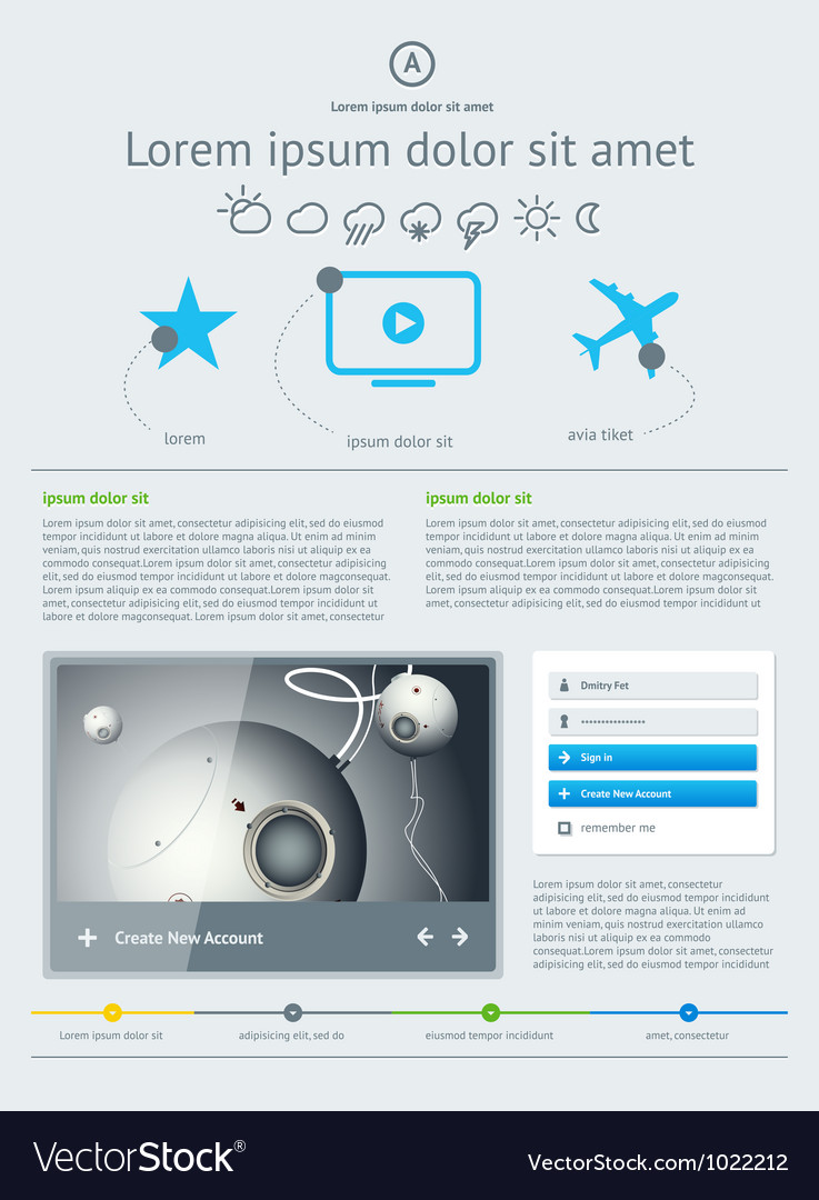 Elements of user interface for web Royalty Free Vector Image
