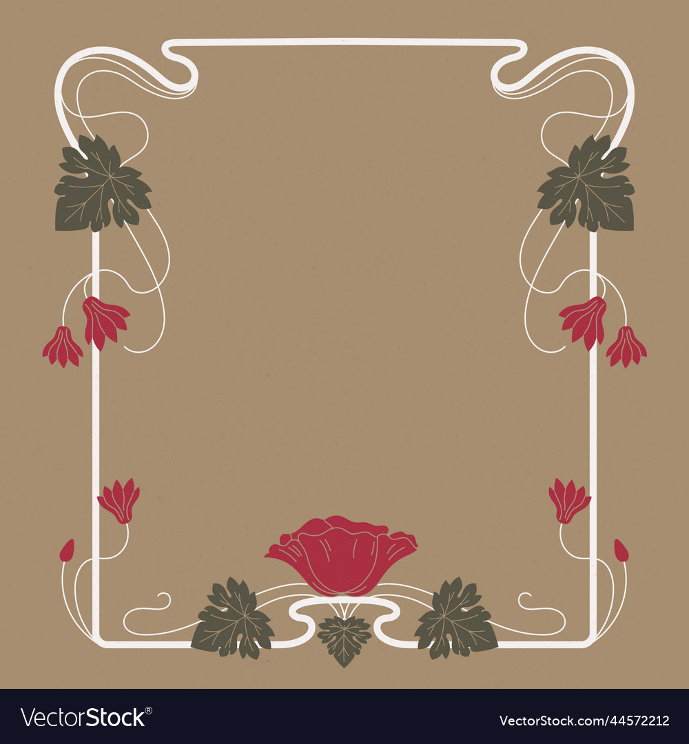 Hand drawn art nouveau frame design Royalty Free Vector