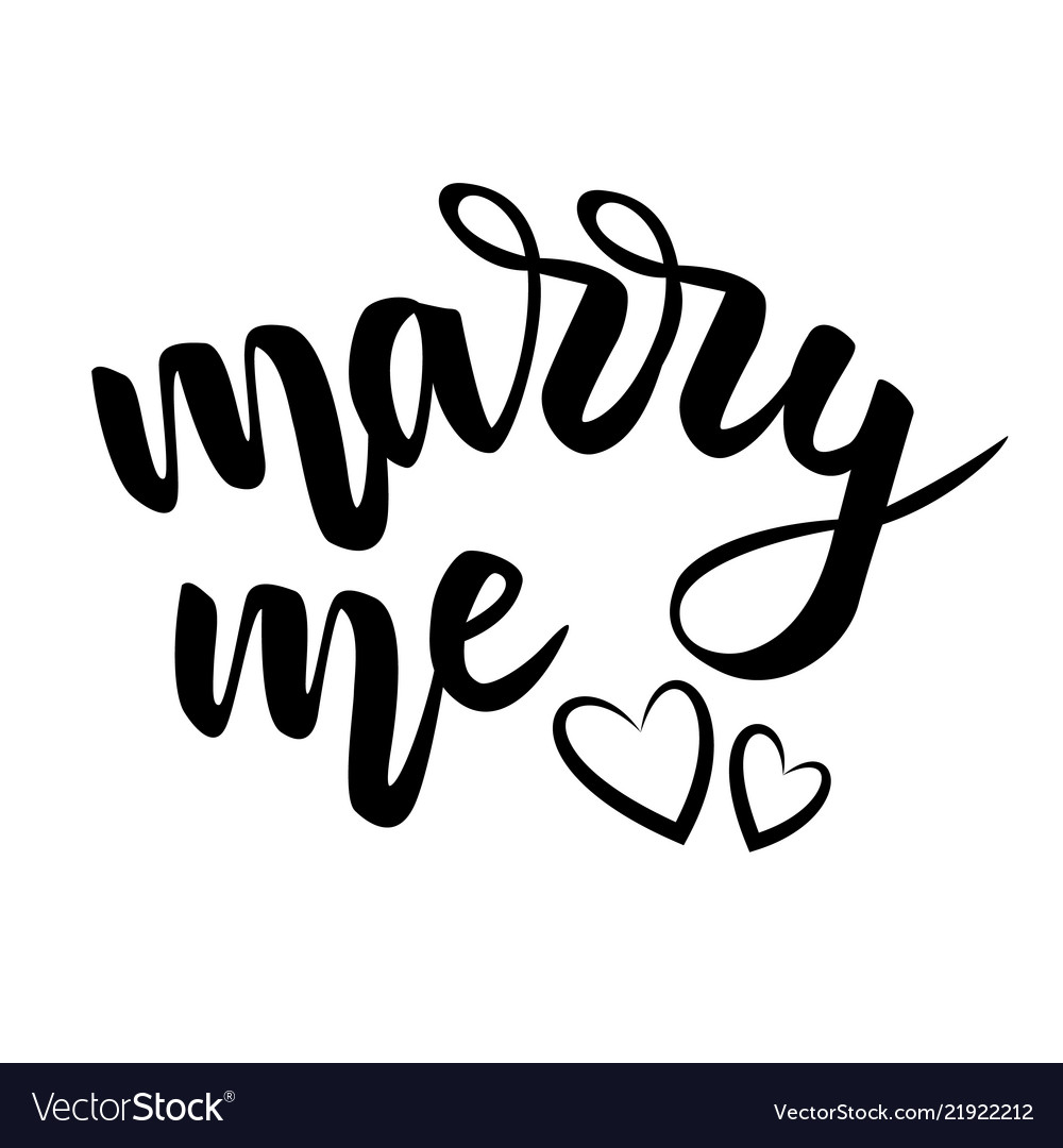 Lettering Marry Me On White Royalty Free Vector Image