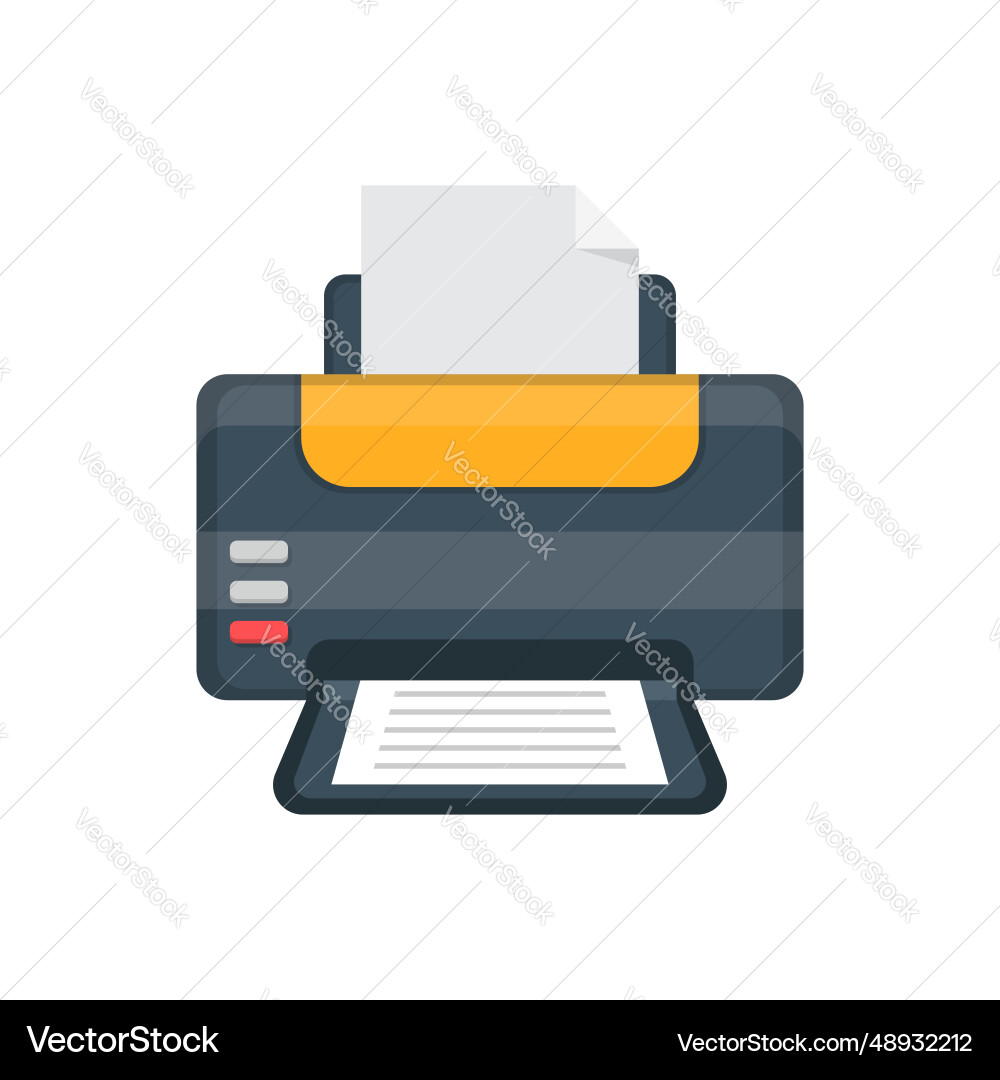 Printer icon in flat style office machine Vector Image